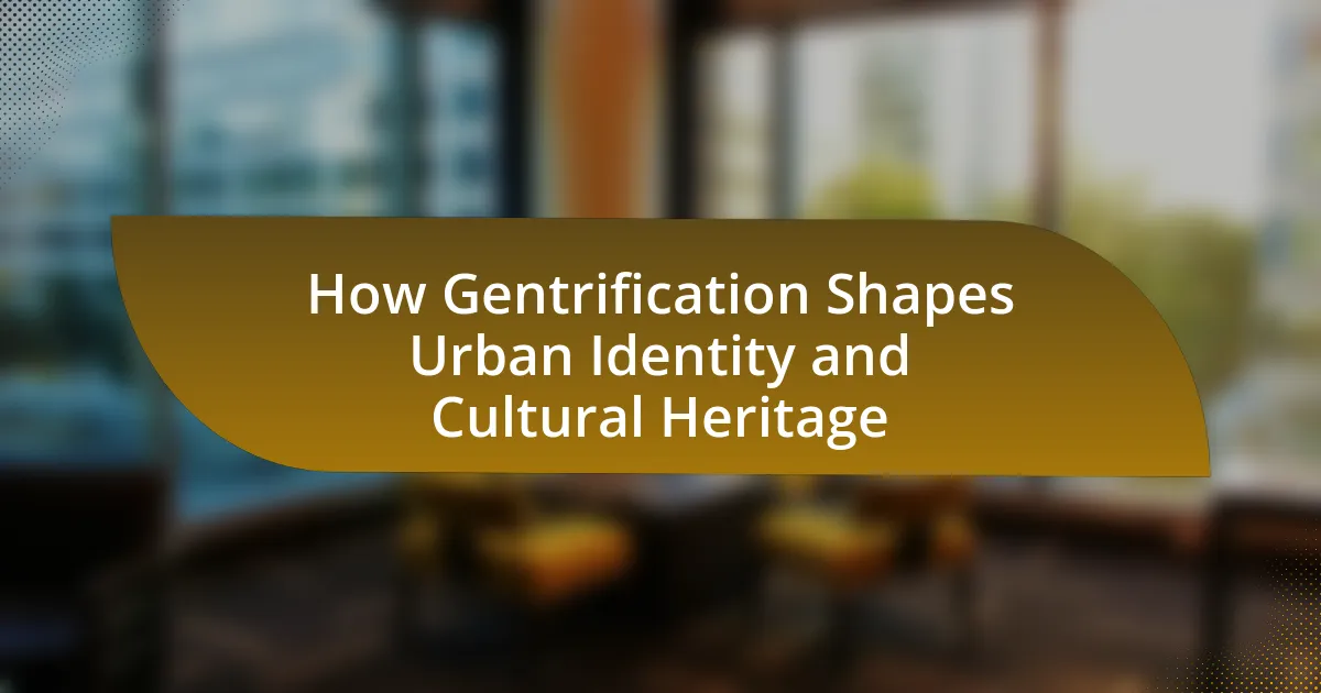 How Gentrification Shapes Urban Identity and Cultural Heritage