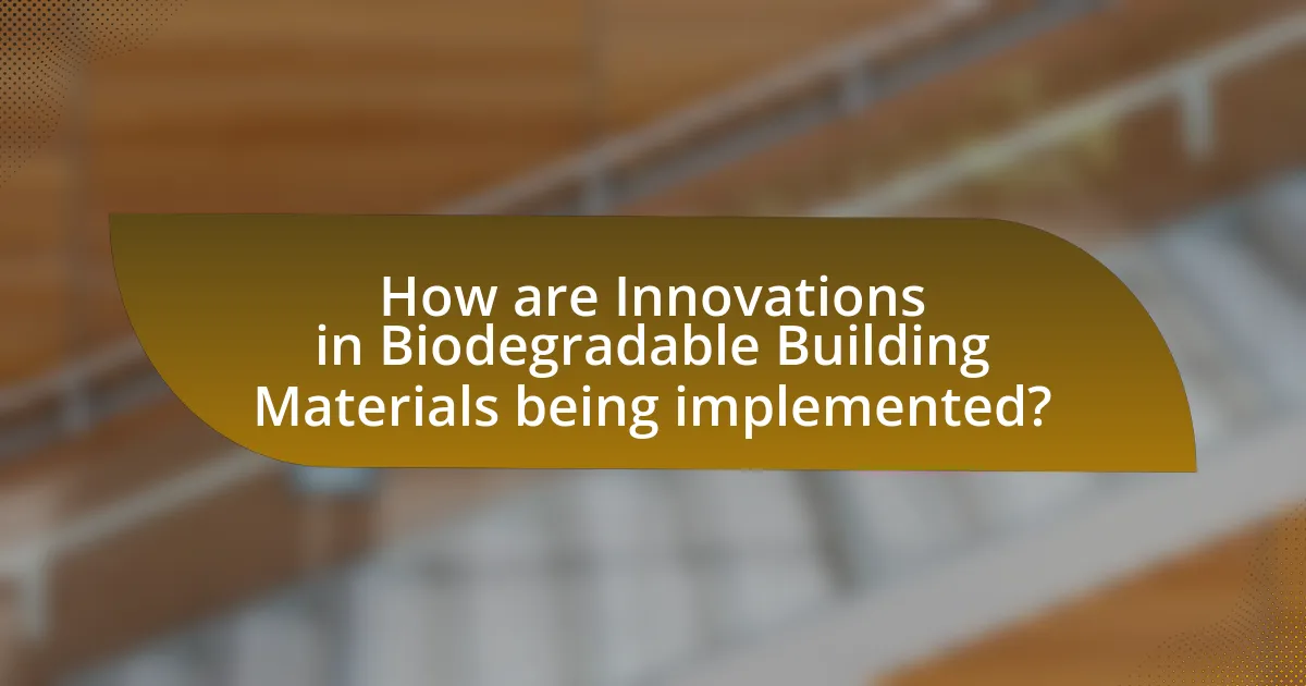 How are Innovations in Biodegradable Building Materials being implemented?