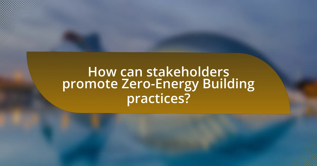 How can stakeholders promote Zero-Energy Building practices?