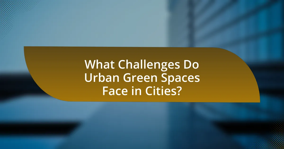 What Challenges Do Urban Green Spaces Face in Cities?