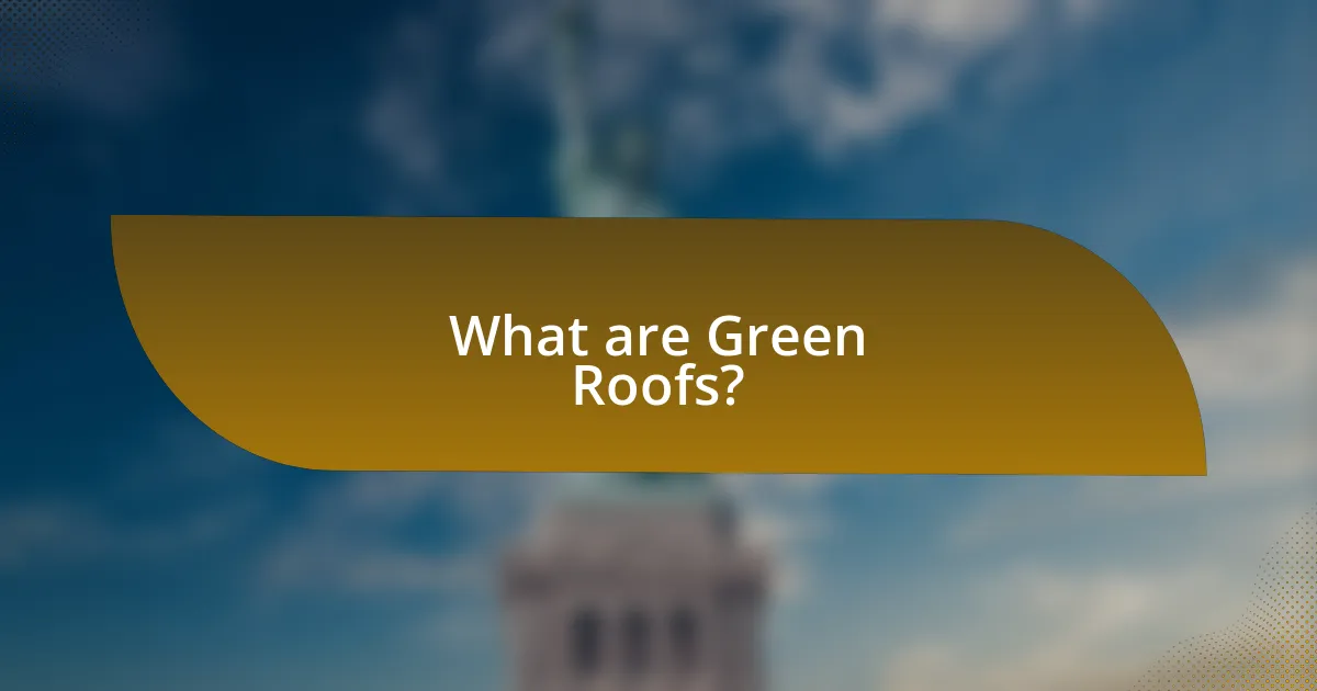 What are Green Roofs?