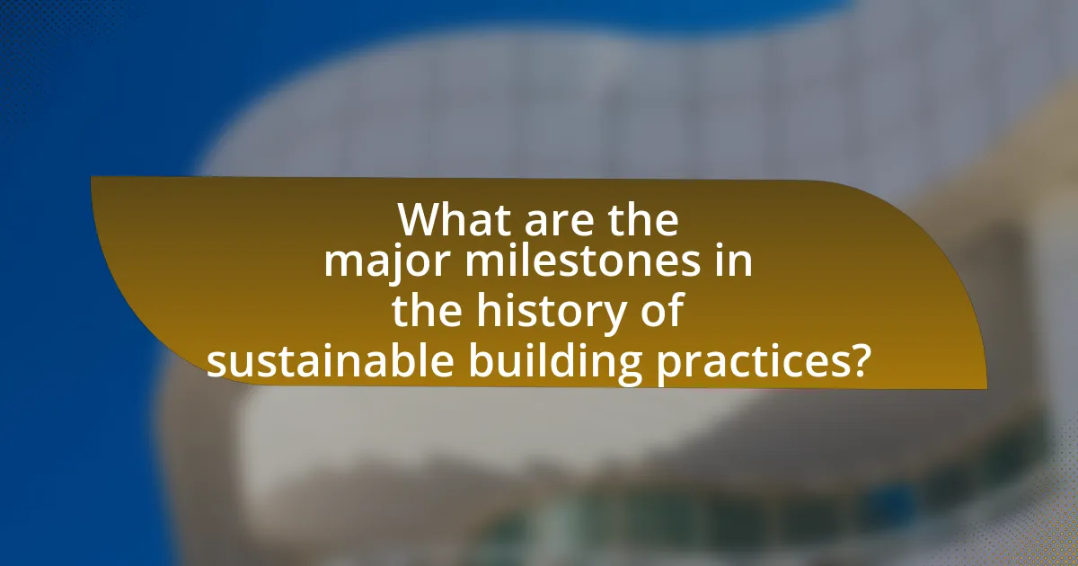 What are the major milestones in the history of sustainable building practices?