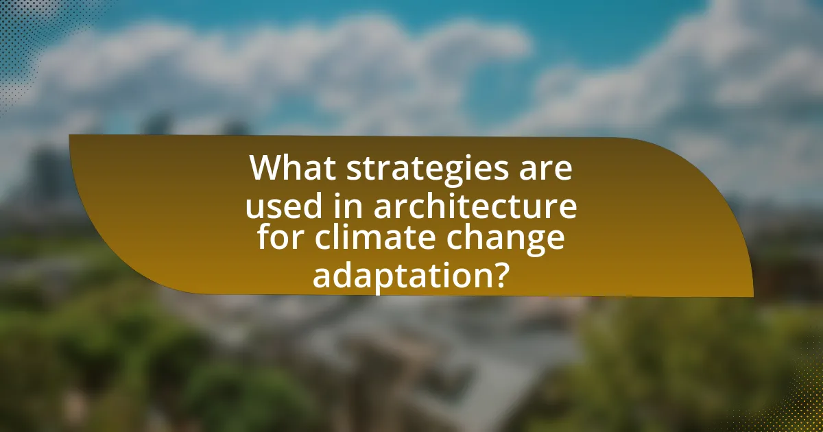 What strategies are used in architecture for climate change adaptation?